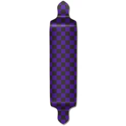YOCAHER Drop Down Longboard Deck - Checker Purple