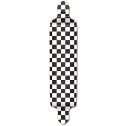 YOCAHER Drop Down Longboard Deck - Checker White
