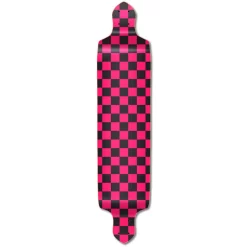 YOCAHER Drop Down Longboard Deck - Checker Pink