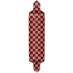 YOCAHER Drop Down Longboard Deck - Checker Orange