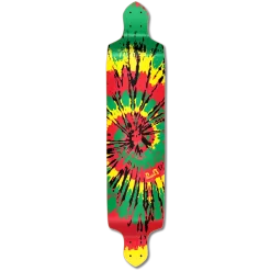 YOCAHER Drop Down Tiedye Rasta Longboard Deck