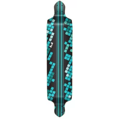 YOCAHER Drop Down Black Digital Wave Longboard Deck