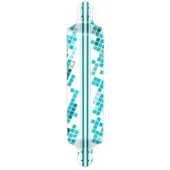 YOCAHER Drop Down White Digital Wave Longboard Deck