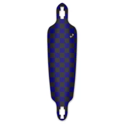 Drop Through Longboard Deck - Checker Blue