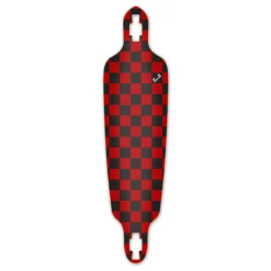 Drop Through Longboard Deck - Checker Red
