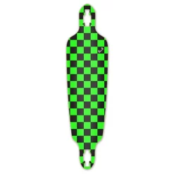 Drop Through Longboard Deck - Checker Green