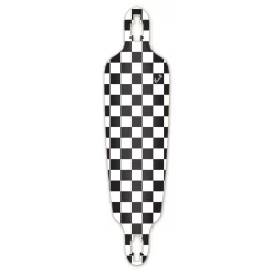 Drop Through Longboard Deck - Checker White