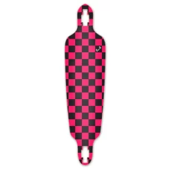 Drop Through Longboard Deck - Checker Pink