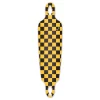 Drop Through Longboard Deck - Checker Yellow