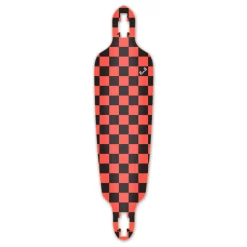 Drop Through Longboard Deck - Checker Orange