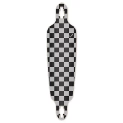 Drop Through Longboard Deck - Checker Silver