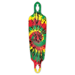 Drop Through Tiedye Rasta Longboard Deck
