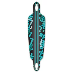 Drop Through Black Digital Wave Longboard Deck