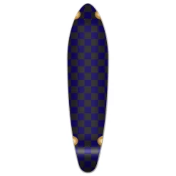 Kicktail Longboard Deck - Checker Blue