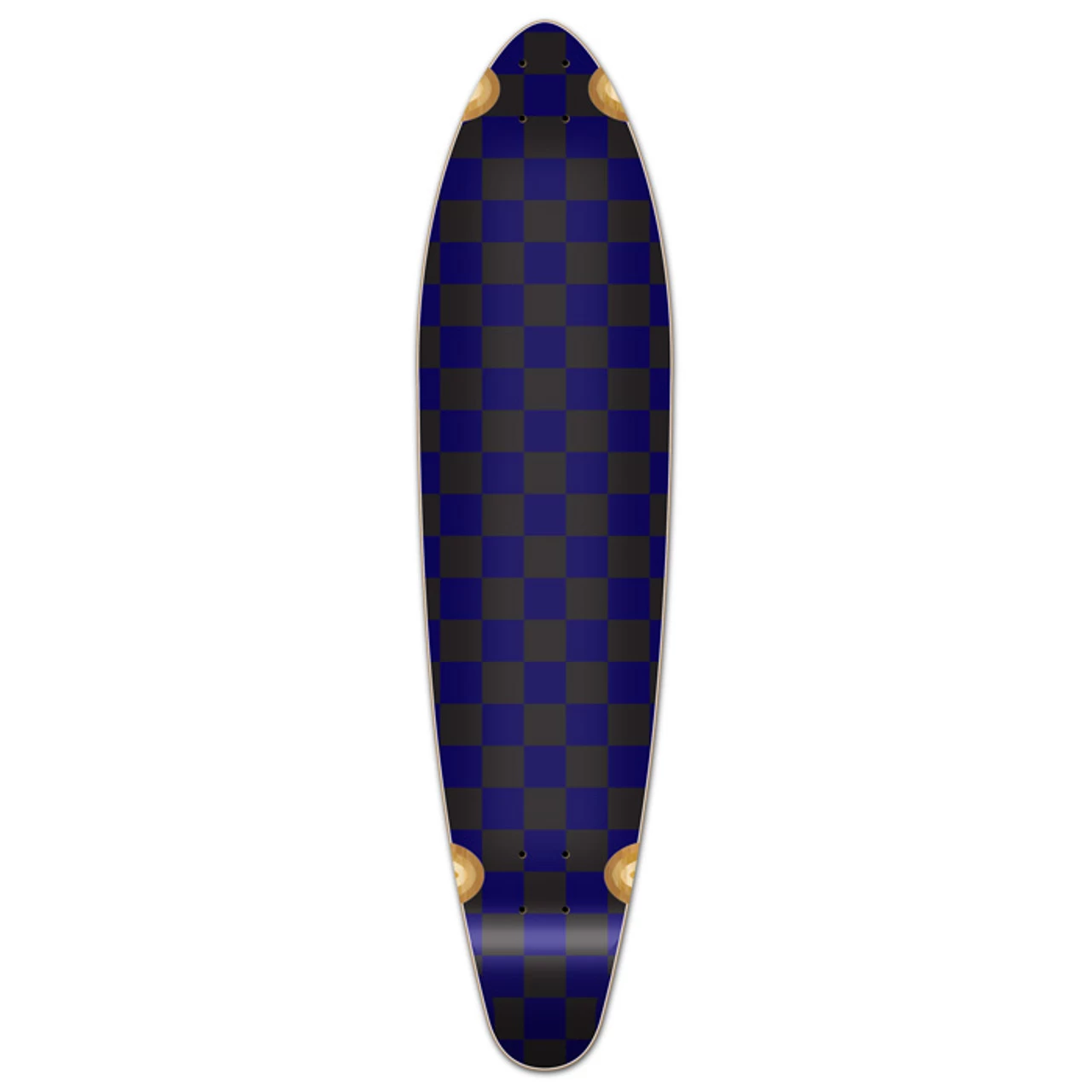 Kicktail Longboard Deck - Checker Blue 1 Kicktail Longboard Deck - Checker Blue