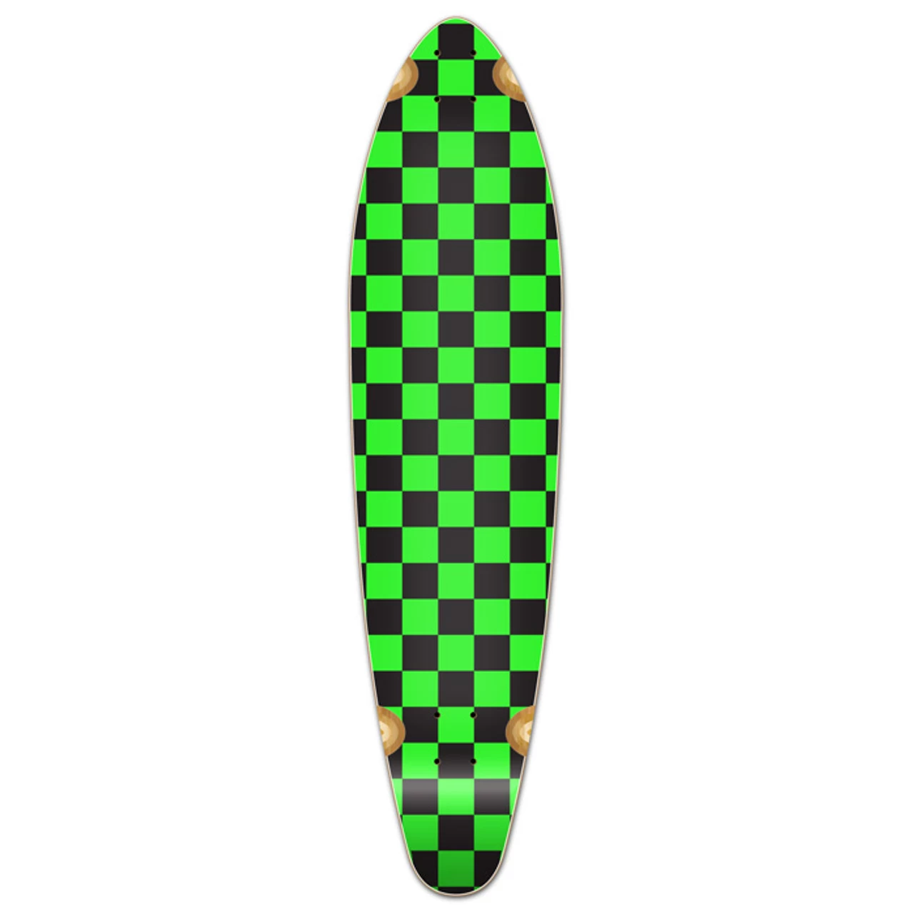 Kicktail Longboard Deck - Checker Green 1 Kicktail Longboard Deck - Checker Green