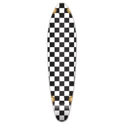 Kicktail Longboard Deck - Checker White