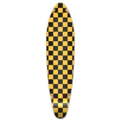 Kicktail Longboard Deck - Checker Yellow