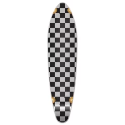 Kicktail Longboard Deck - Checker Silver