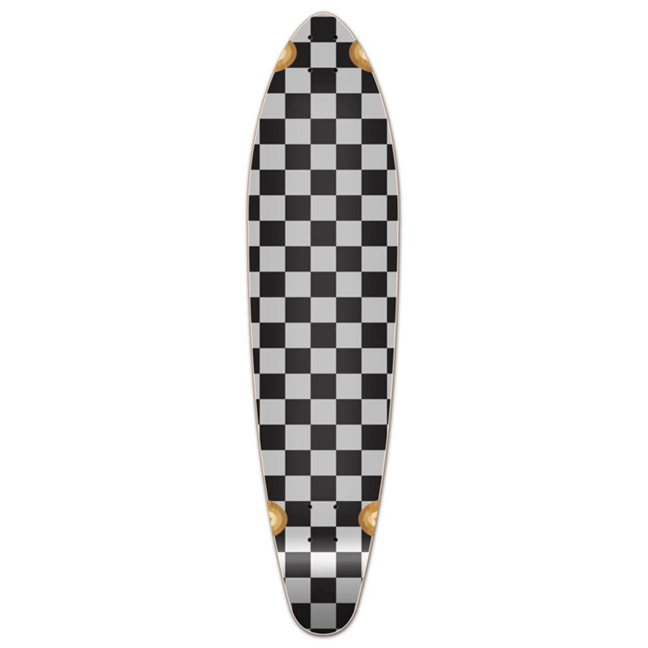 Kicktail Longboard Deck - Checker Silver 1 Kicktail Longboard Deck - Checker Silver