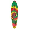 Kicktail Tiedye Rasta Longboard Deck