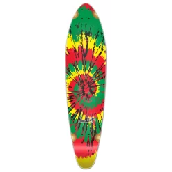 Kicktail Tiedye Rasta Longboard Deck