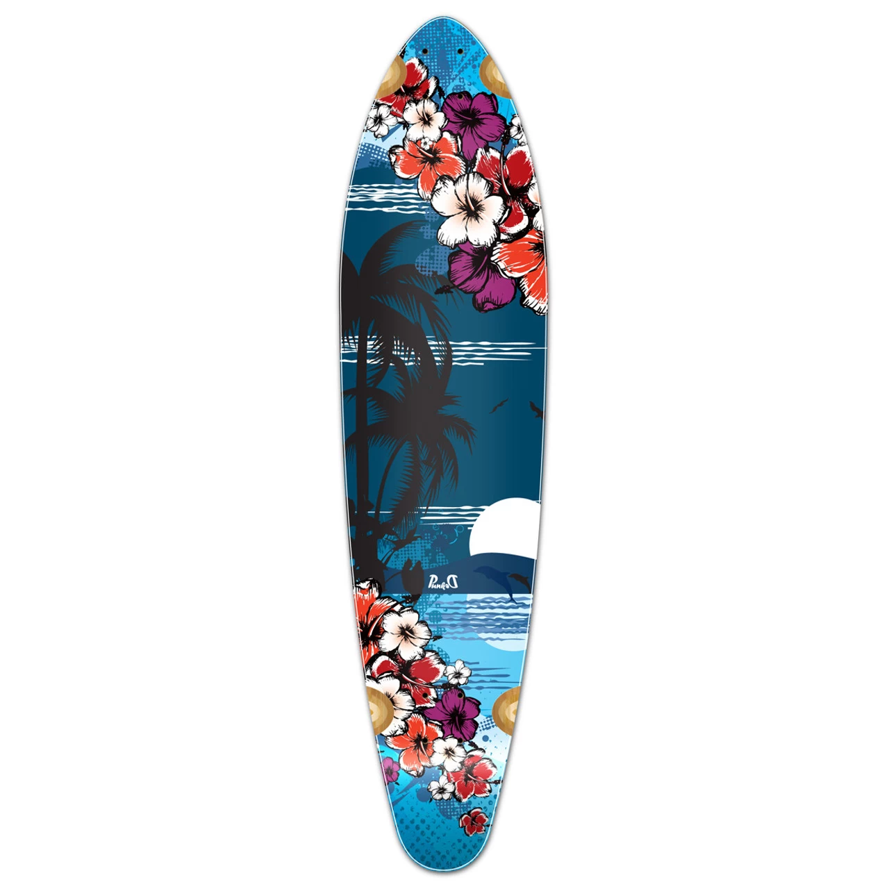 Kicktail Tropical Night Longboard Deck 1 Kicktail Tropical Night Longboard Deck