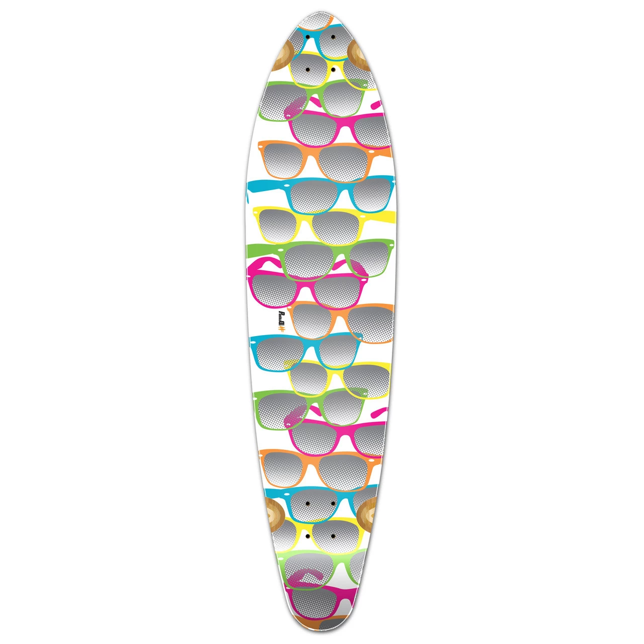 Kicktail Longboard Deck - Shades White 1 Kicktail Longboard Deck - Shades White