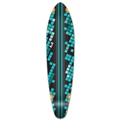 Kicktail Black Digital Wave Longboard Deck