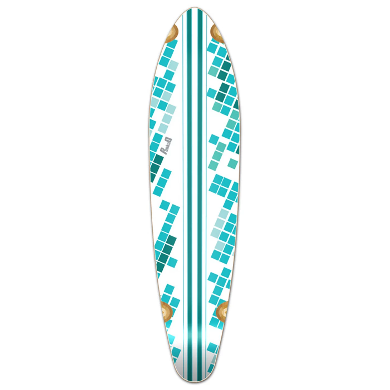 Kicktail White Digital Wave Longboard Deck 1 Kicktail White Digital Wave Longboard Deck