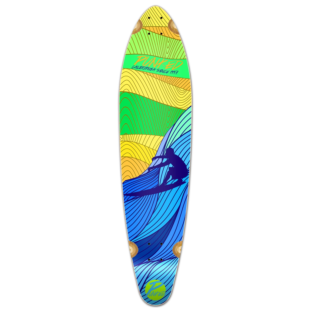 Kicktail Longboard Deck - Surf's Up 1 Kicktail Longboard Deck - Surf's Up