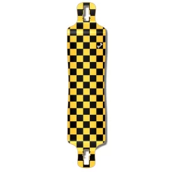 Lowrider Longboard Deck - Checker Yellow