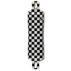 YOCAHER Lowrider Longboard Deck - Checker Silver