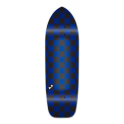 Old School Longboard Deck - Checker Blue