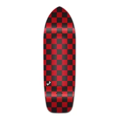 Old School Longboard Deck - Checker Red