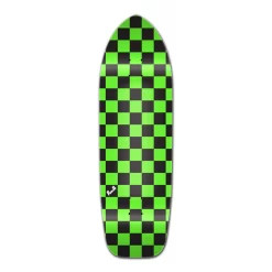 Old School Longboard Deck - Checker Green
