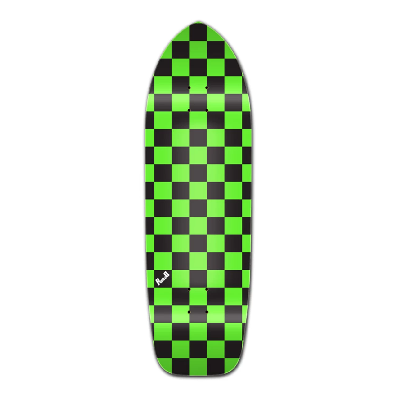 Old School Longboard Deck - Checker Green 1 Old School Longboard Deck - Checker Green