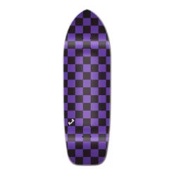 Old School Longboard Deck - Checker Purple