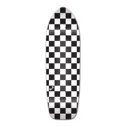 Old School Longboard Deck - Checker White