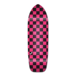 Old School Longboard Deck - Checker Pink