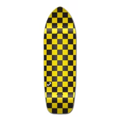 Old School Longboard Deck - Checker Yellow