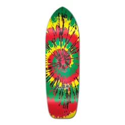 Old School Longboard Deck - Tiedye Rasta