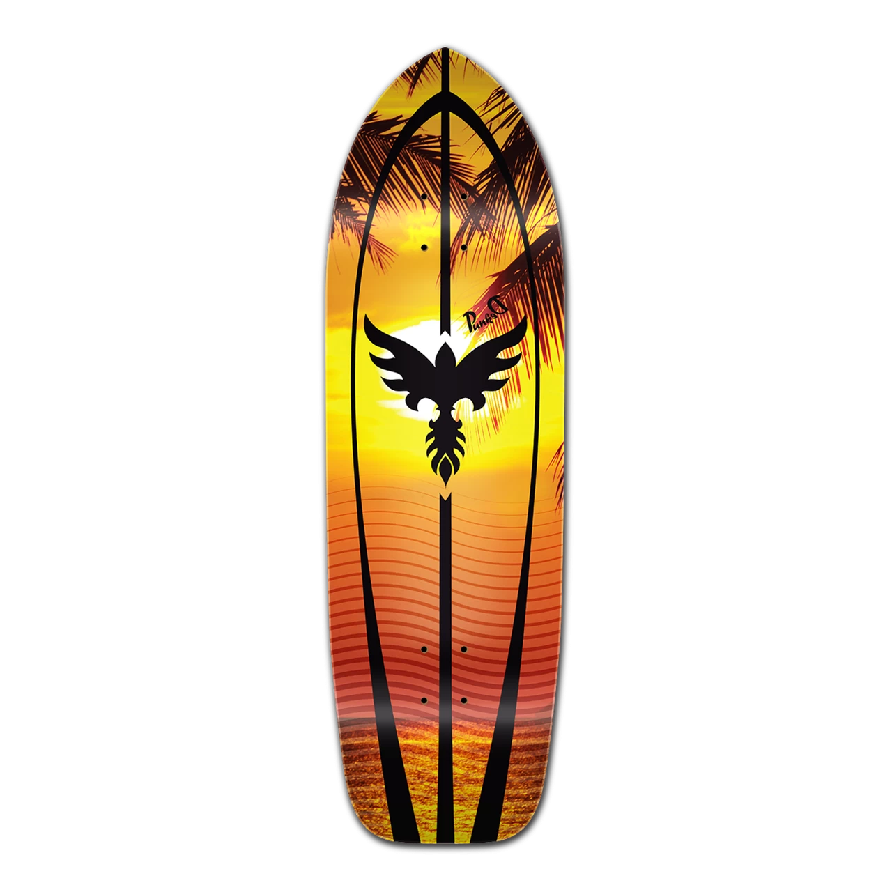 Old School Longboard Deck - Sunset 1 Old School Longboard Deck - Sunset