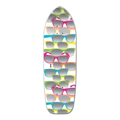 Old School Longboard Deck - Shades White