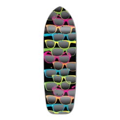 Old School Longboard Deck - Shades Black