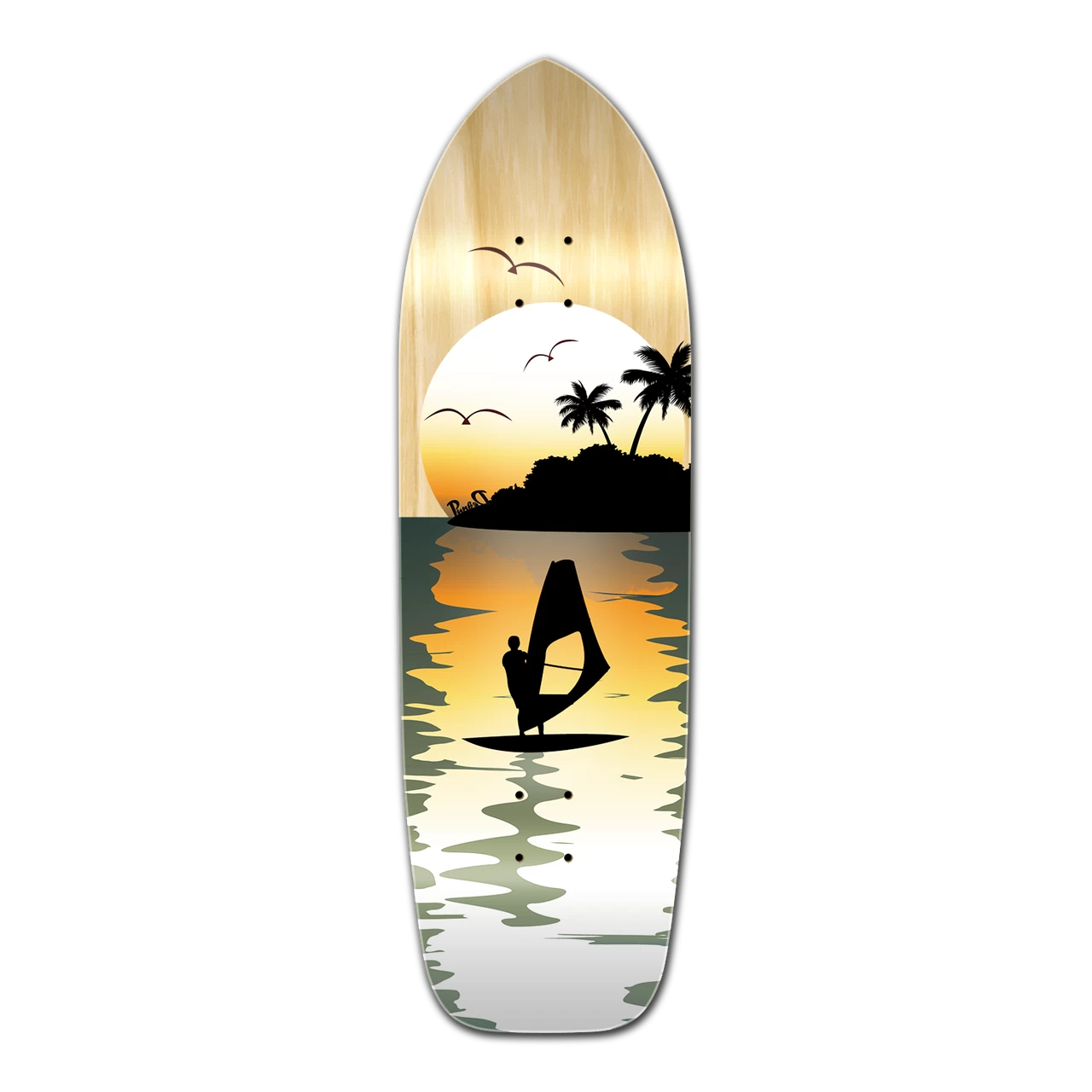 Old School Longboard Deck - Natural Surfer 1 Old School Longboard Deck - Natural Surfer