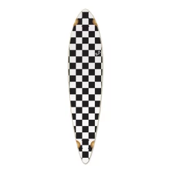 Pintail Longboard Deck Checker White