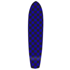 Slimkick Longboard Deck - Checker Blue