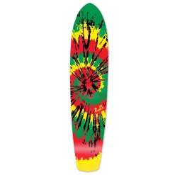Slimkick Longboard Deck - Tiedye Rasta