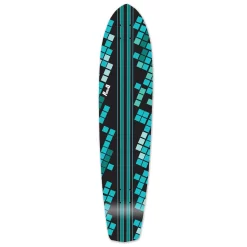 Slimkick Longboard Deck - Black Digital Wave